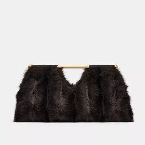 ZARA FAUX FUR CLUTCH